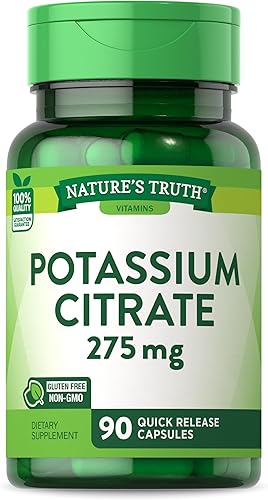 Suplemento de citrato de potasio  275 mg  90 cápsulas  Sin OMG y sin gluten  por Nature's Truth