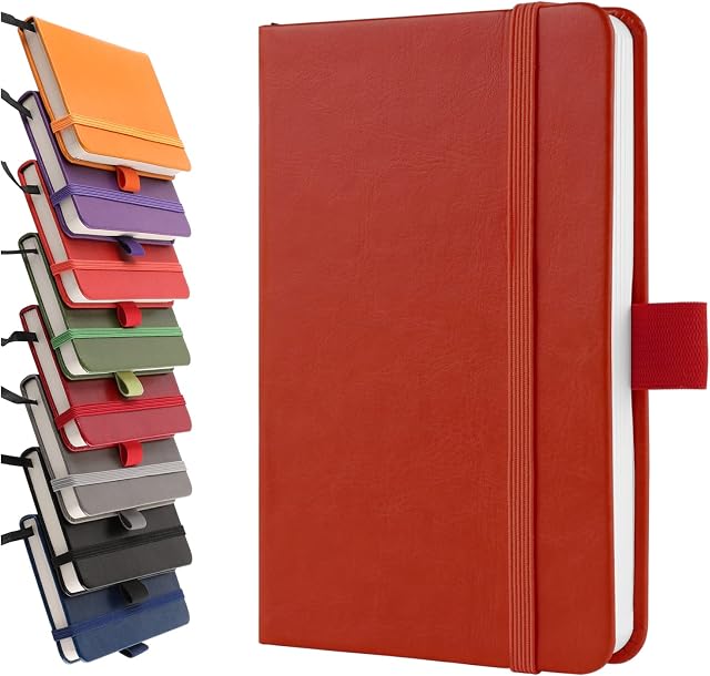 A6 Notebooks, Pocket Notebook Small Notebook Note Pads Hardback Notebook A6 Small Notepad Journal 200 Pages(100 Sheets)-Red