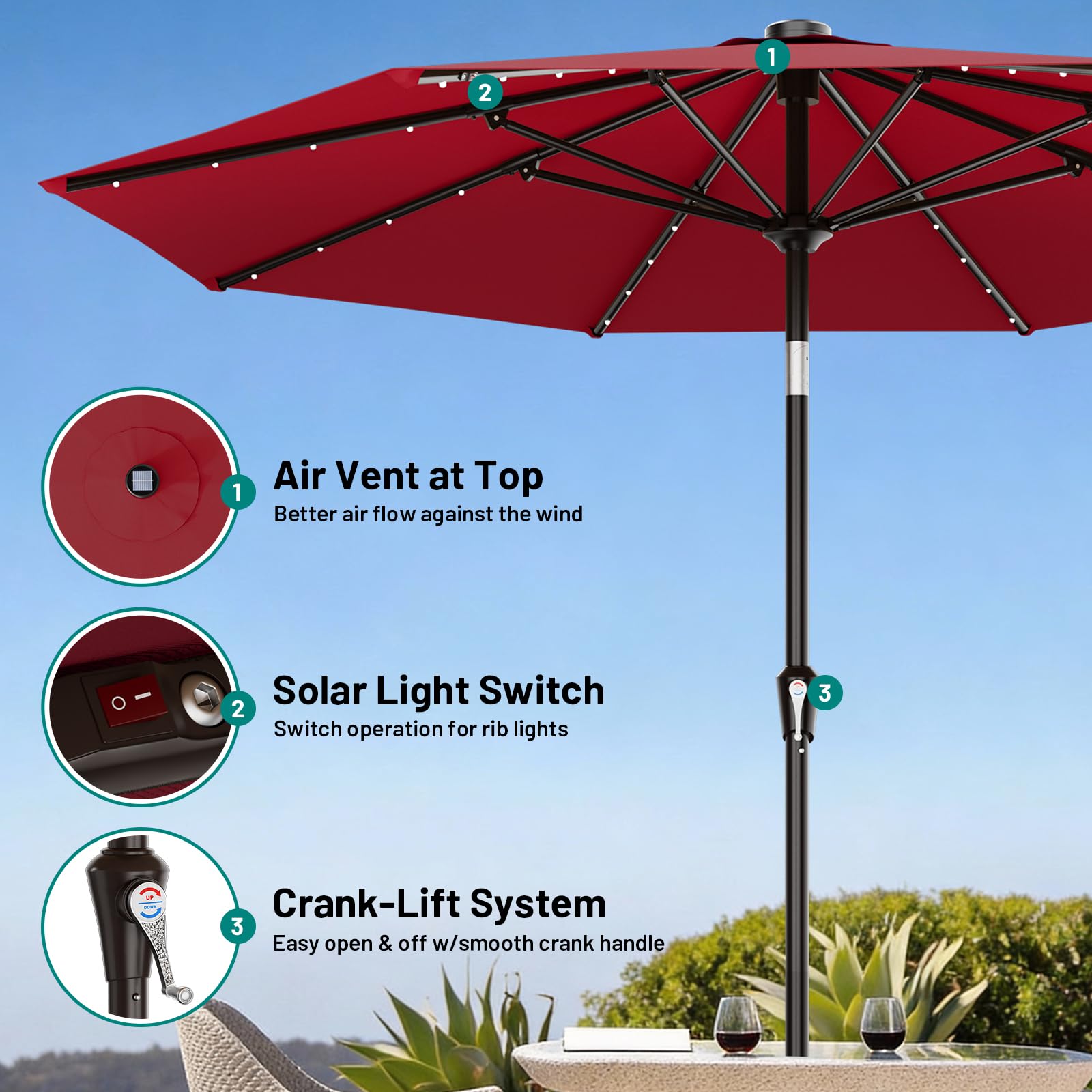 corner umbrella stand patio Arlmont & Co. Deck Umbrella Mount Holder Bracket Height Flexible for Patio  Railing Balcony Courtyard Poolside Mobile Cart Black Corner