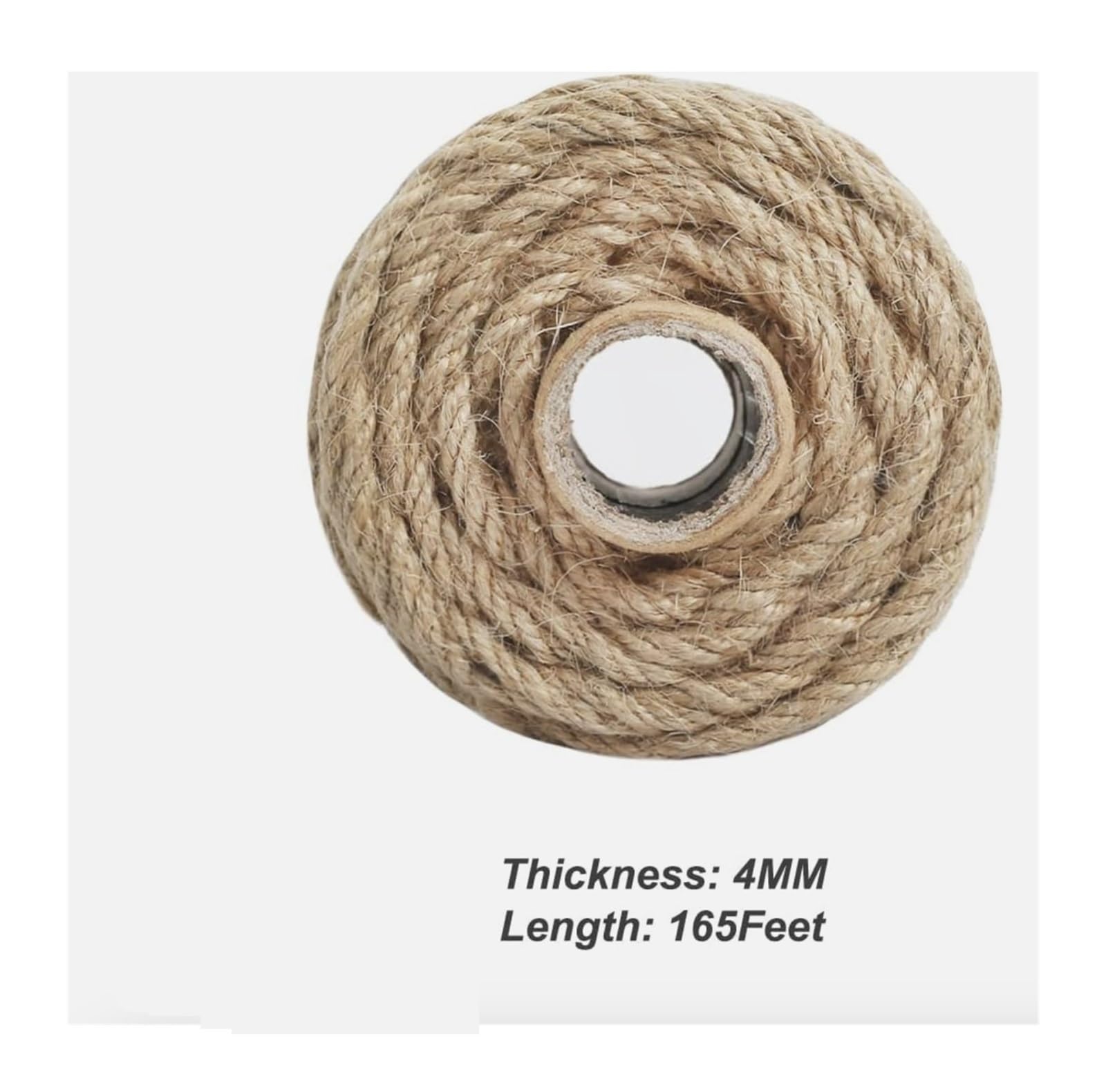 4 mm 50/100 m natürliche Sackleinen-Sackleinen-Jute-Schnur, Hanfseil, Schnur, Geschenkverpackung, Schnüre, Weihnachts-Event- und Partyzubehör(4mm 50M)