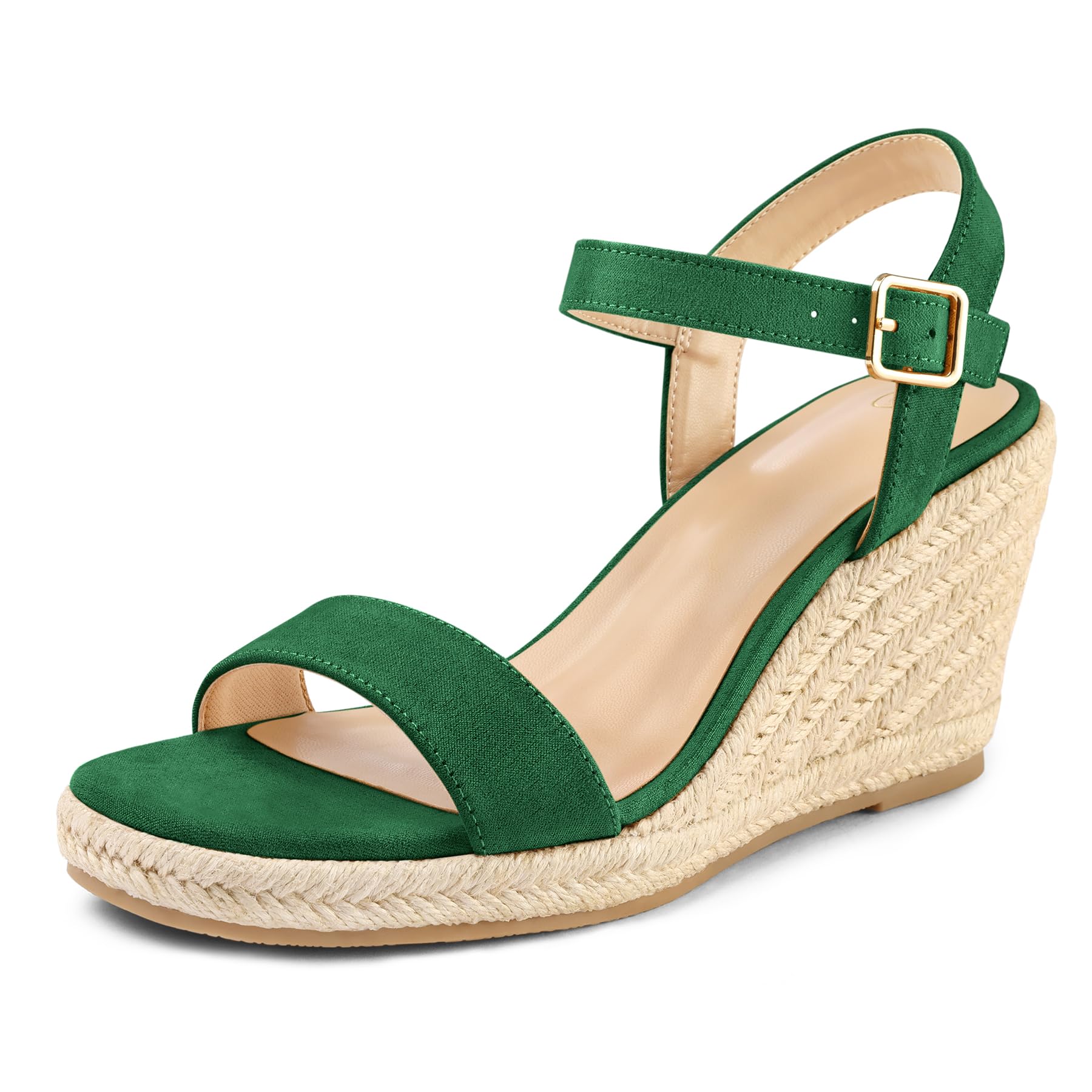 mysoft Women's Espadrille Wedge Sandals Square Open Toe Platform Sandals