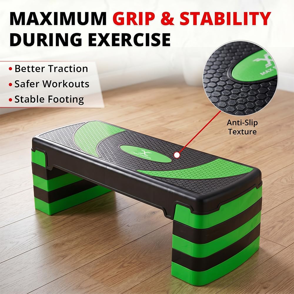 Aerobic-Stepper mit 5 verstellbaren Stufen (10/15/20/25/30 cm) Cardio-Gewichte Yoga-Übungs-Workout-Stepboard Rutschfestes Home-Gym-Routine-Fitness-Training