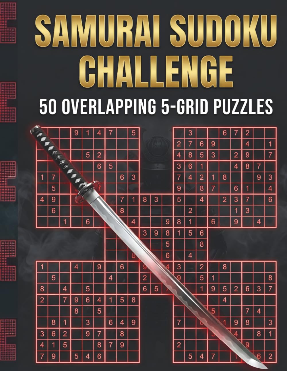 Samurai Sudoku Challenge: 50 Overlapping 5-Grid Puzzles