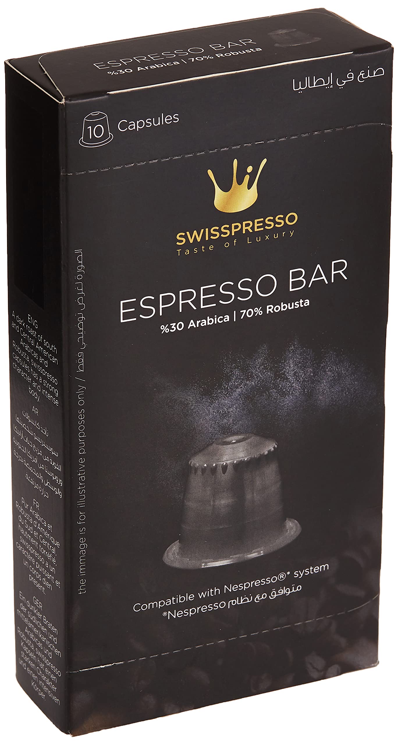 Swiss Presso Espresso Bar Nespresso Compatible Capsules Pack Of 10