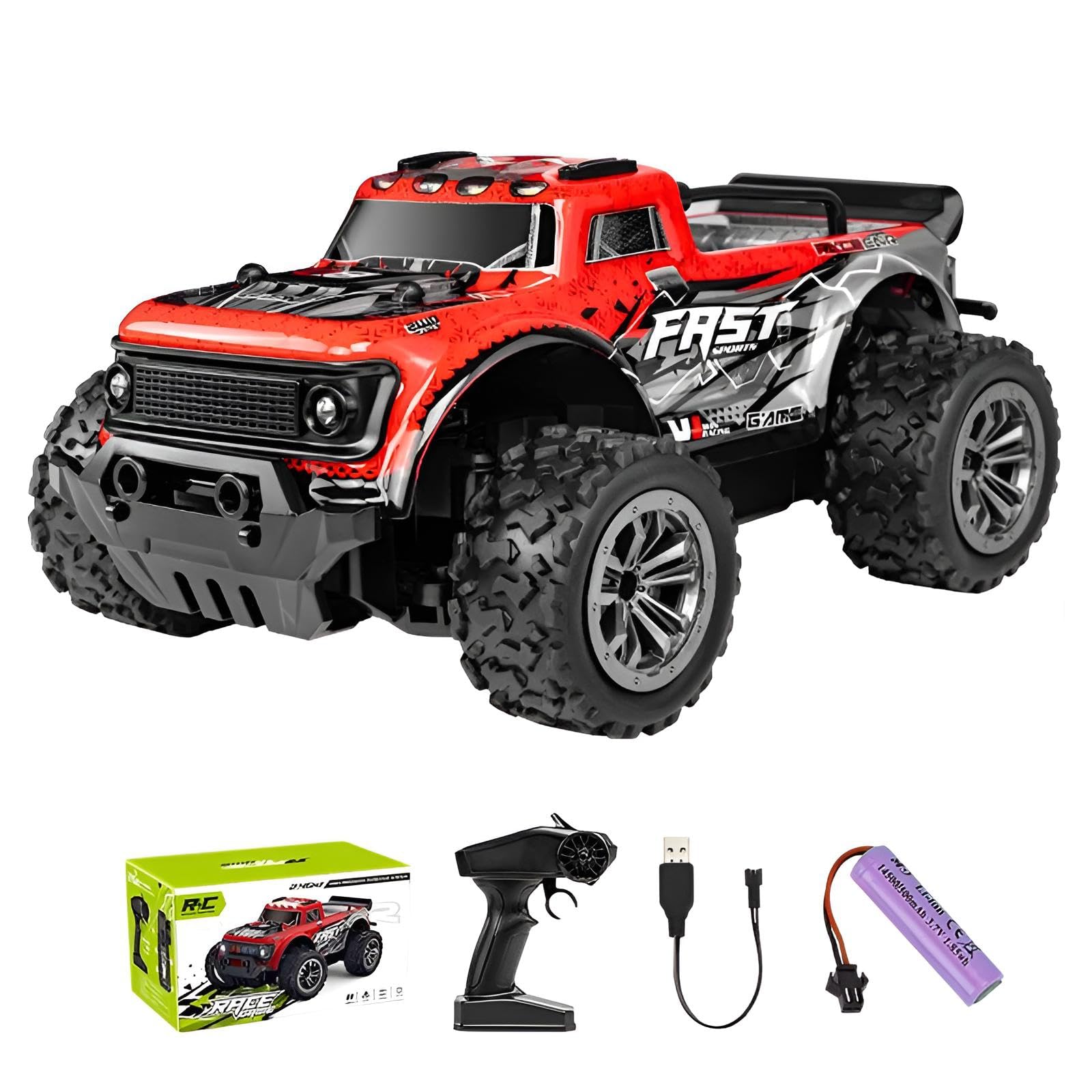 1:20 All-terrain Rc Buggy Car, 25 Km/H Szybki Pilot Zdalnego Sterowania Crawler Ze światłami Led, Nadwozie Przeciwwybuchowe Z Pvc Do Wyścigów Terenowych