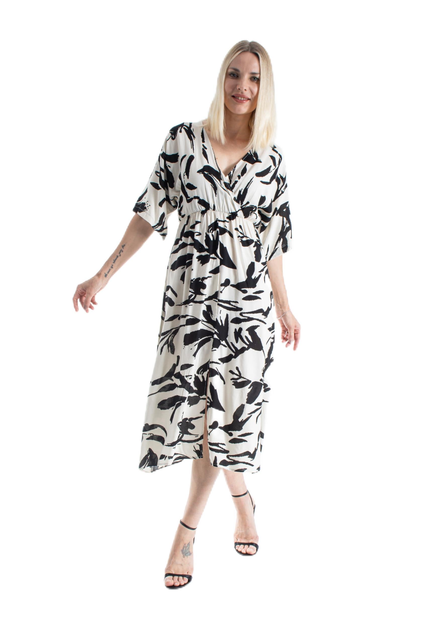 Belissh Women's White Printed Ornamental Floral Midi Dress In | Size: Medium