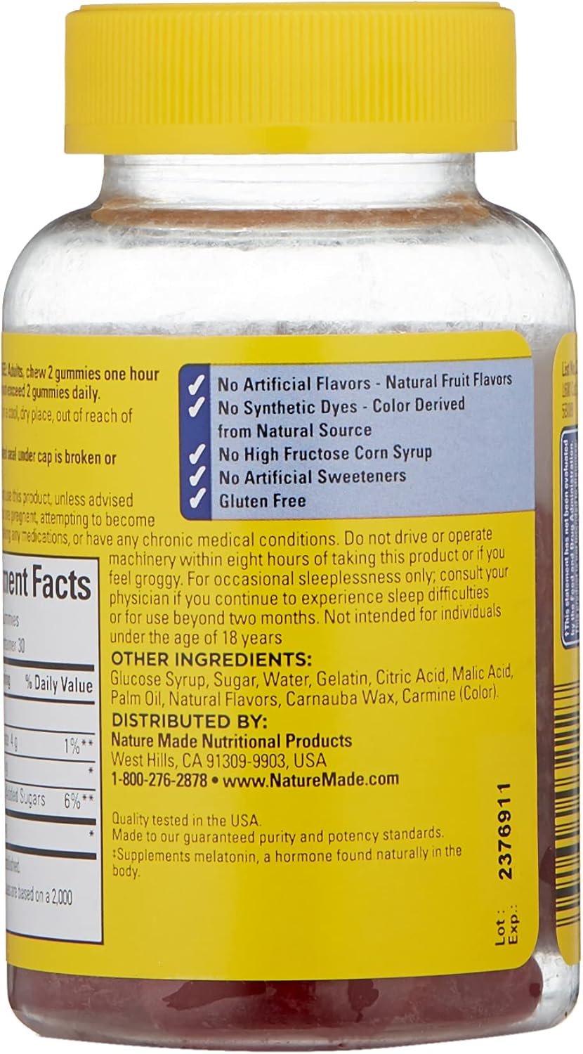 Nature Made Melatonin 10 Mg Gummies, 60 Count for Supporting Restful Sleep, Dreamy Strawberry, 60 Count