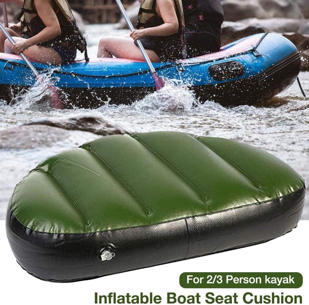 Regun cojín inflable asiento del barco, Cojín de Pesca de Pvc Suave, 90 Kg Capacidad de carga, Cojín de Asiento Inflable, para Kayak, Canoa, Barco(Tamaño Inflado 52 X 37 cm)