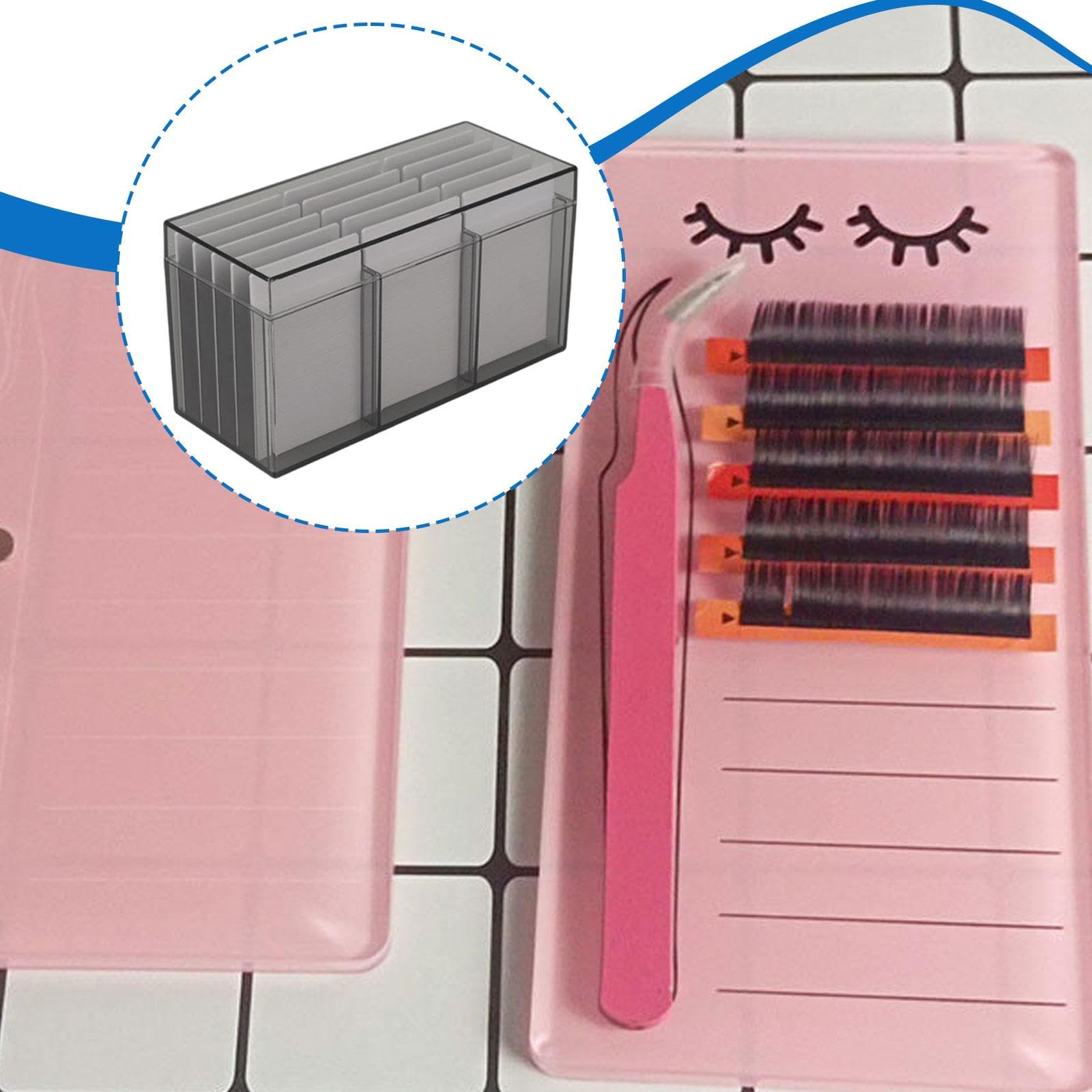 Boîte de Rangement pour Cils Contenant à Maquillage Porte-palette Étui à Faux Cils Organisateur de Plateau à 15 Niveaux Anti-poussière Adapté pour, Noir