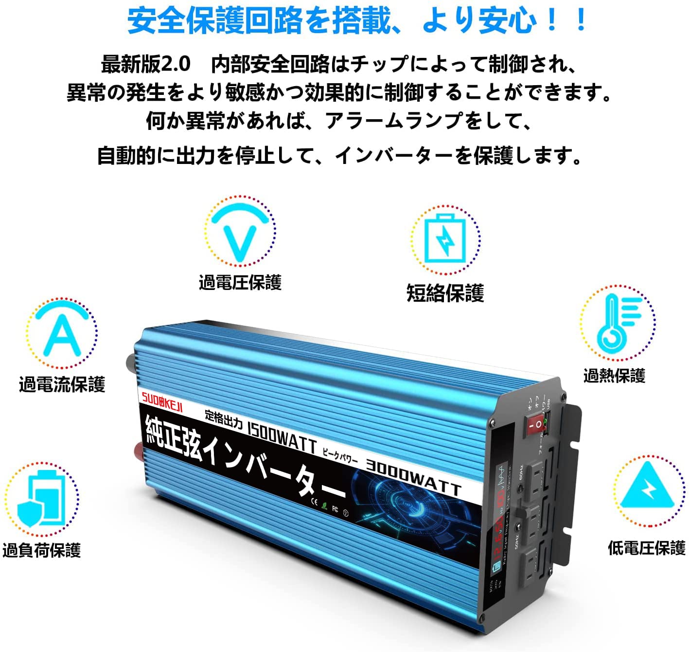 Amazon.co.jp: 【国内翌日配送】SUDOKEJI 12V1500W インバーター 正弦