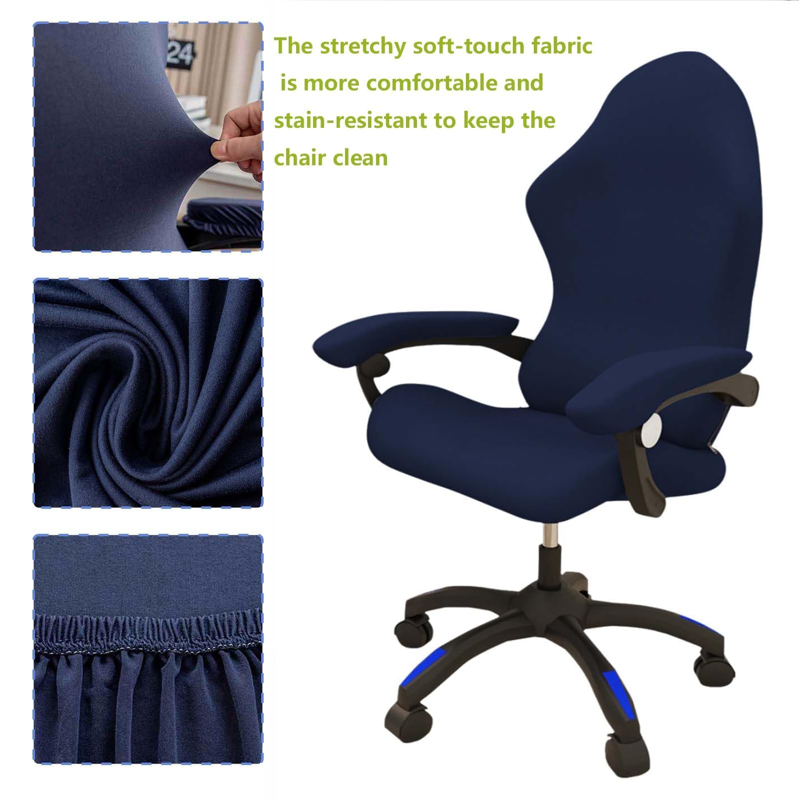 LIFEDX Housses De Chaise De Gaming De Jeu Extensible 4 Pièces,Housse De Chaise De Bureau Avec