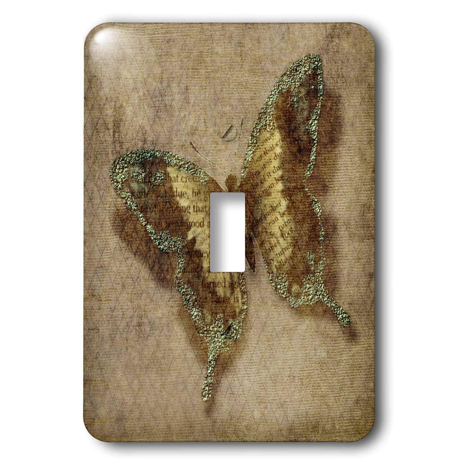 Interrupteur à baïonnette papillon beige pour salon et chambre 3dRose