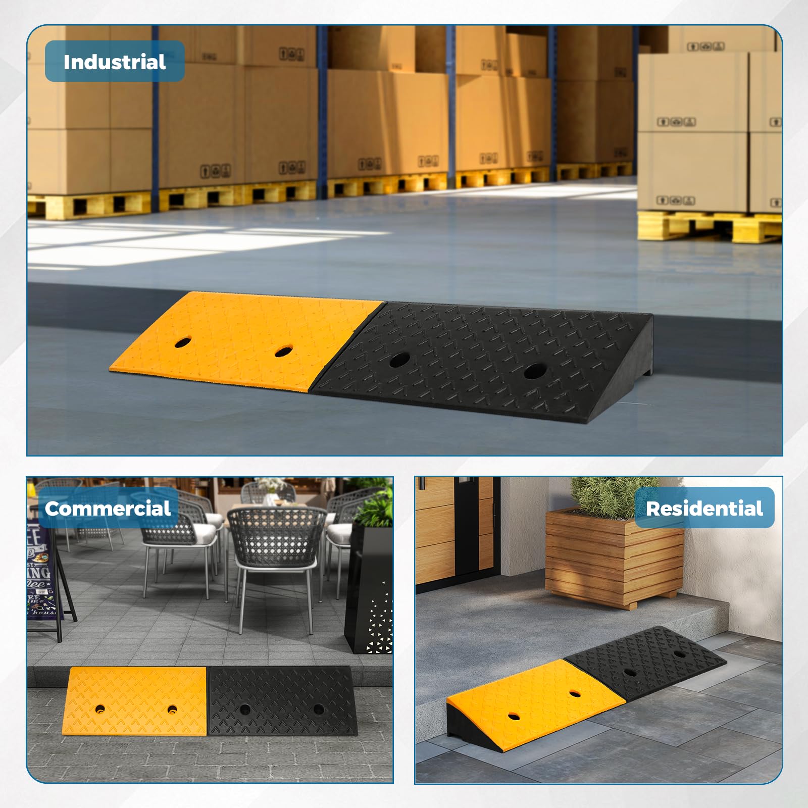 Counterweight Ramp Snapklik.com : Nisorpa Rubber Curb Ramp, 40000 Lbs Weight Heavy Duty ...