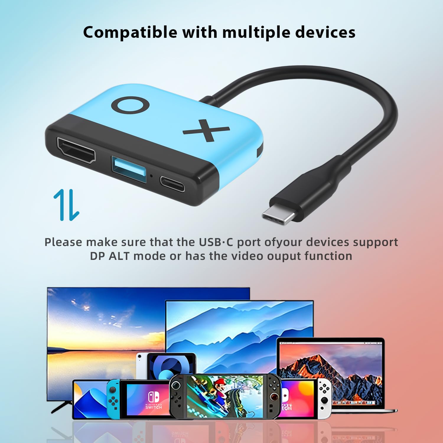 Switch Dock para Nintendo Switch 2, estación de acoplamiento portátil de repuesto para TV HDMI 4K/60HZ, puerto USB 3.0 y carga USB C, compatible con Nintendo Switch/Switch 2 Steam Deck y más