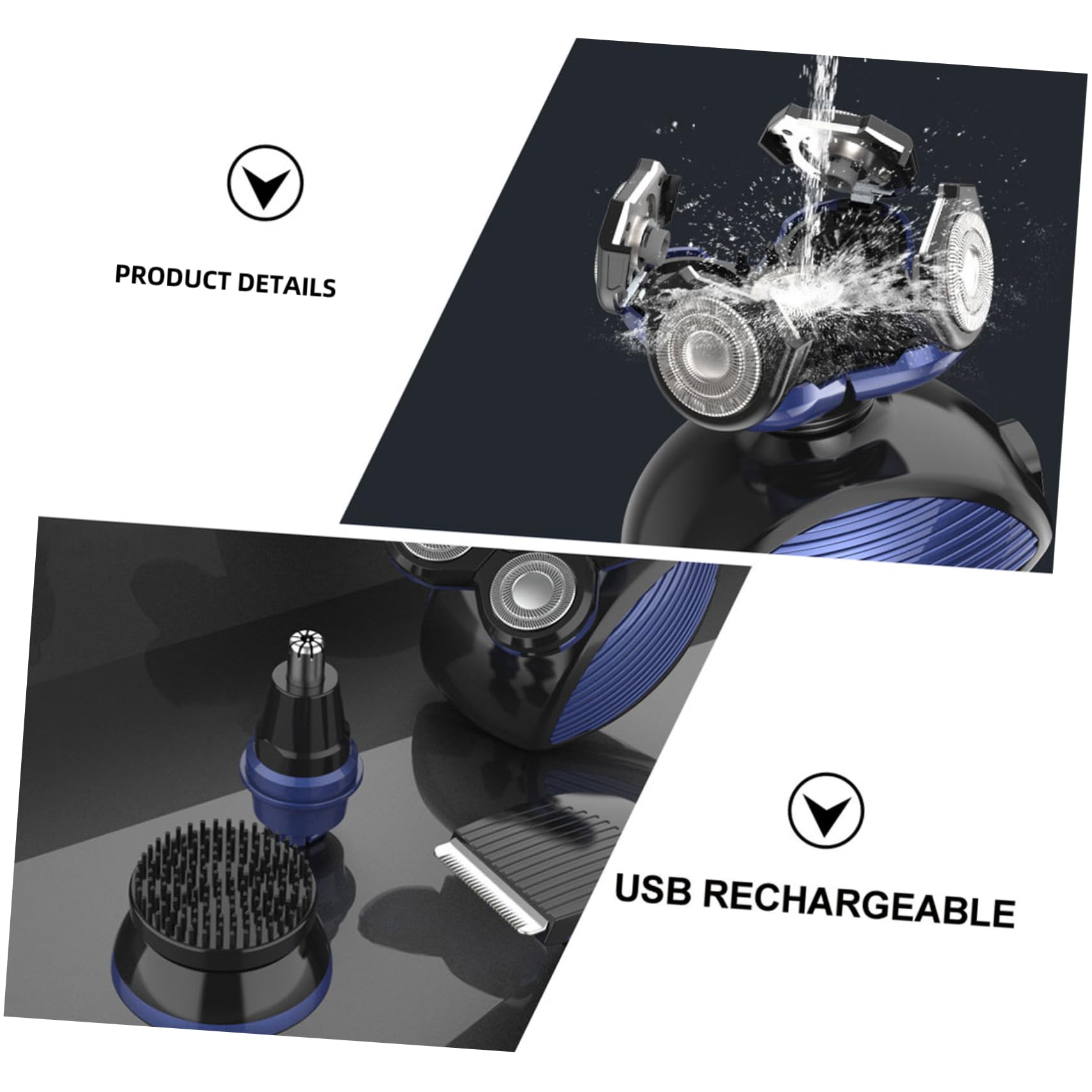 Maquinilla de Afeitar Eléctrica USB Recargable Azul Abs