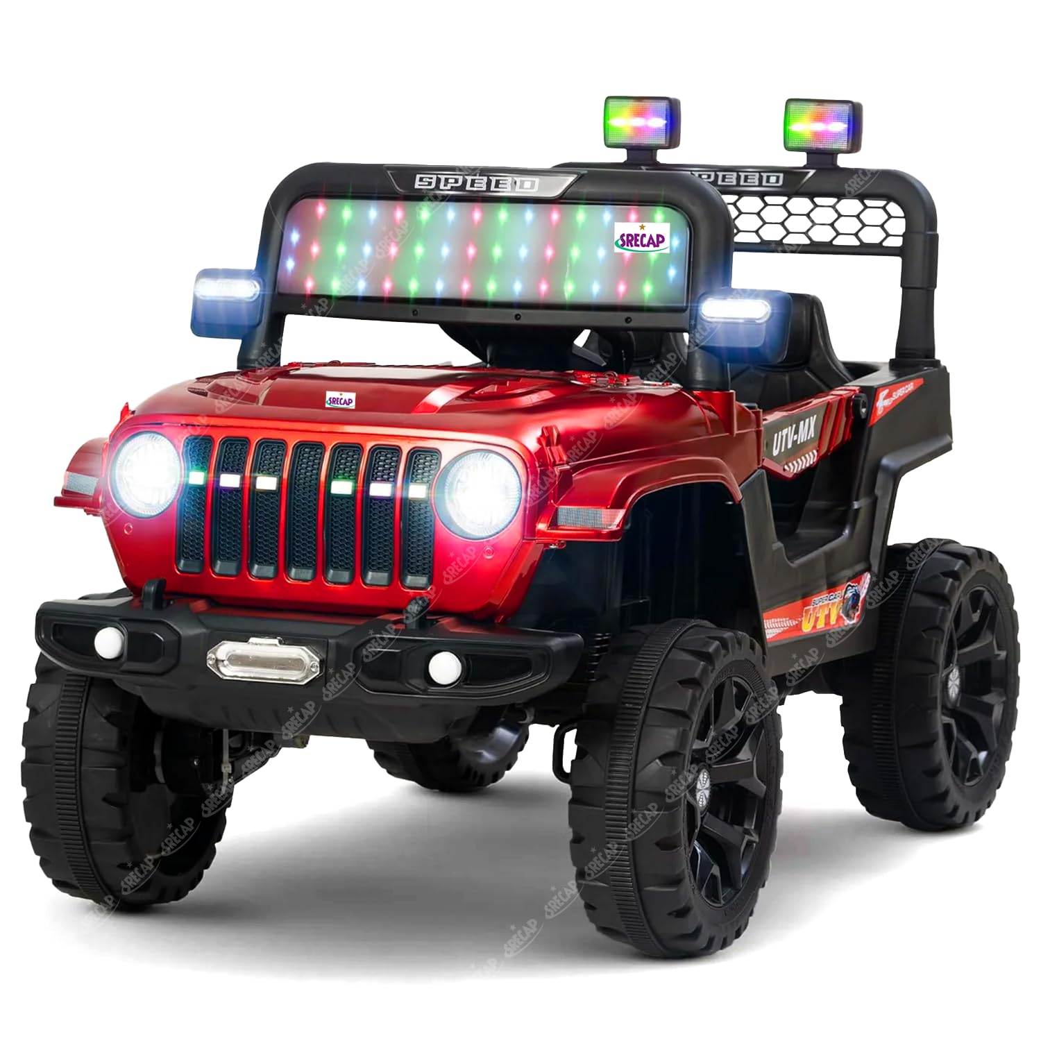 Electric Ride on Jeep for Kids with Music, Led Lights, Swing, Remote and 12V Battery Operated Car for1 to 4 Years Children to Drive... main image 0