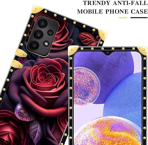 Miniatura 3 de DAIZAG Funda compatible con Samsung Galaxy A23 5G, TPU suave dorado a prueba de golpes, funda protectora para regalo, rosas rojas brillantes