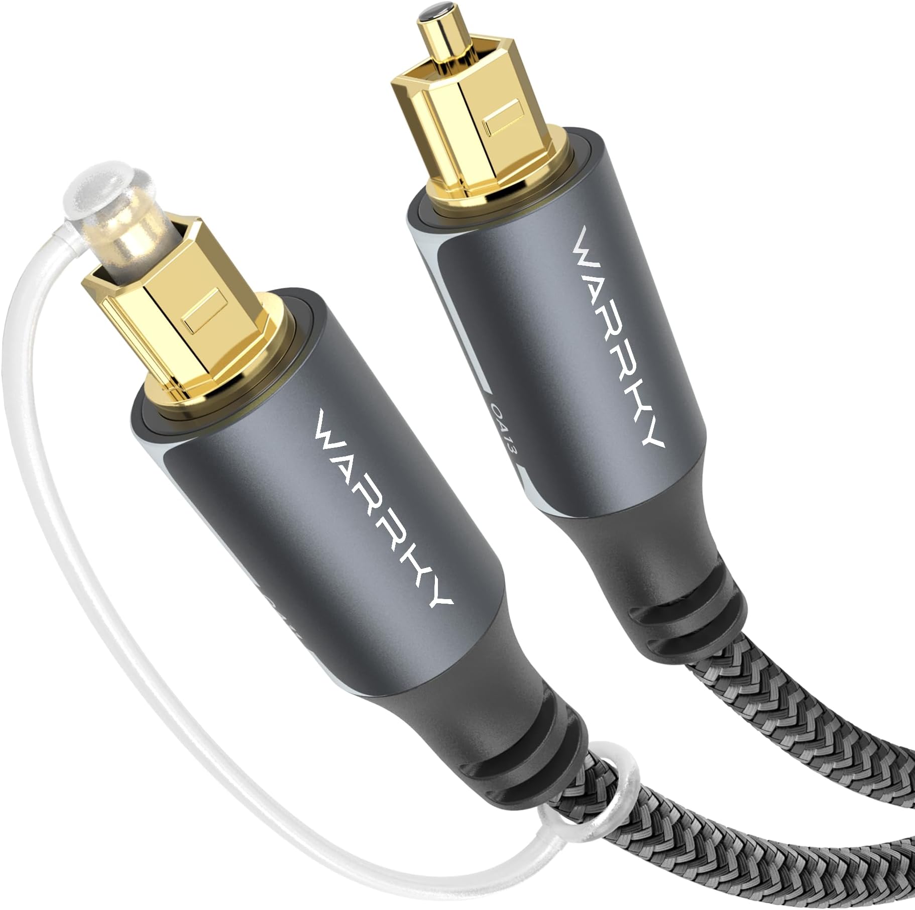 Warrky Optical Audio Cable, 3.3ft / 1m Optical Cable for Soundbar [Nylon Braided, Slim Metal Case, Gold-Plated Plug], Fiber Optic Audio Cord Compatible with Samsung, Vizio, LG, Bose, Sony, Sonos