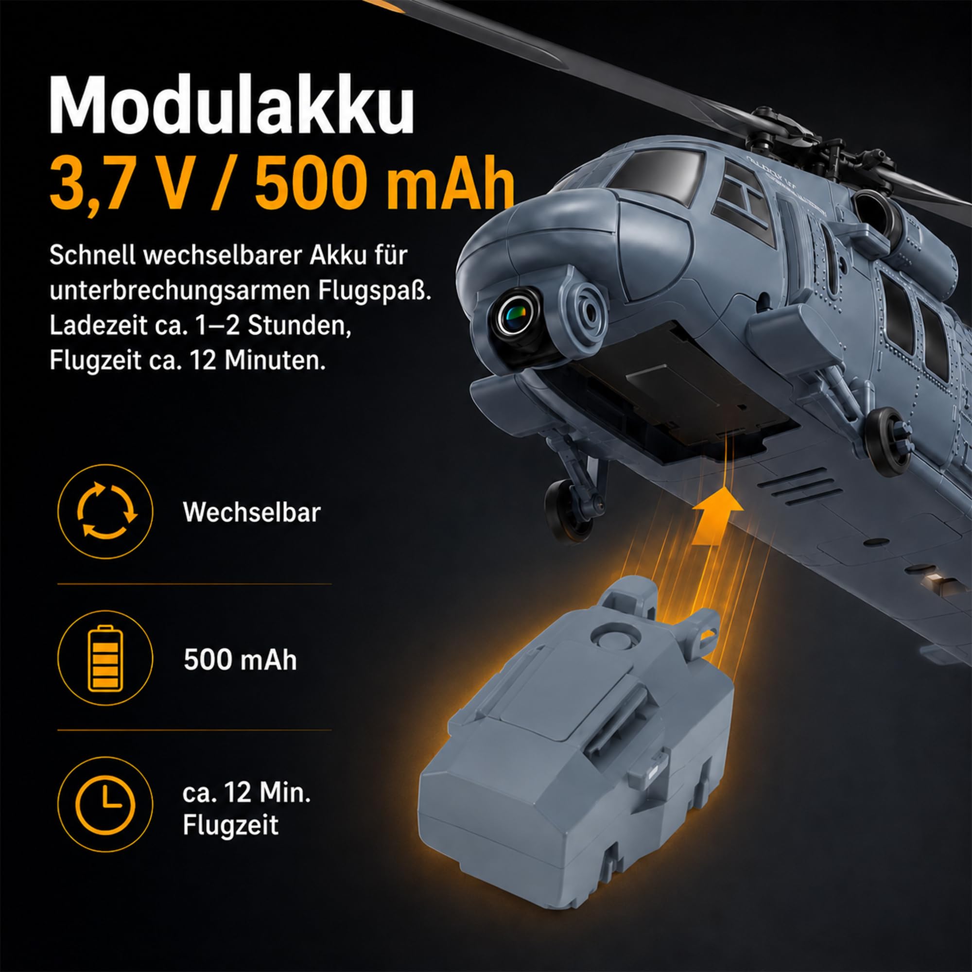 RC Helikopter Brushless 4CH mit Optical Flow, HD Display, 2 Akkus | Optical Flow, Ein-Knopf-Start/Landung, HD Display Controller, geeignet für Indoor-Flug und Erwachsene