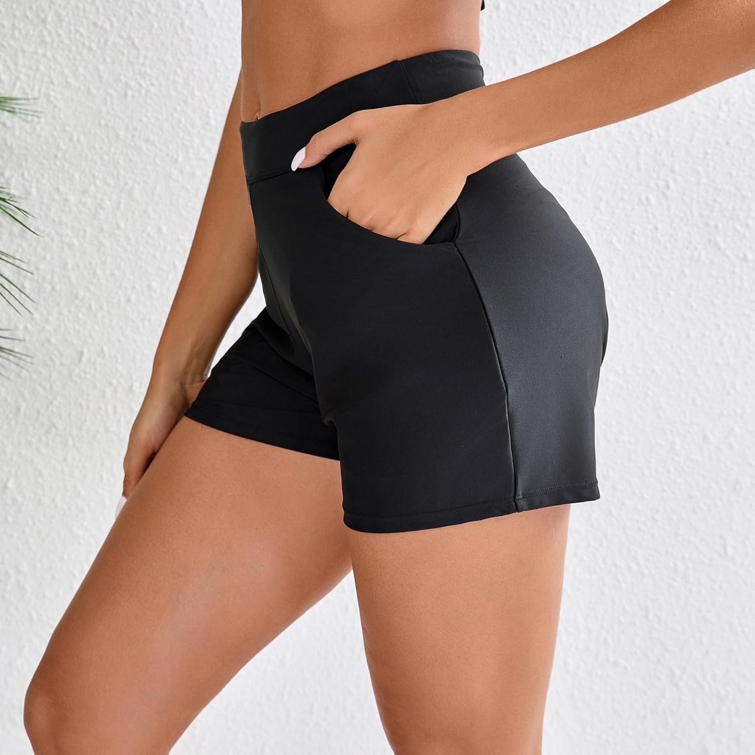 Halcurt Women's 3" High Waisted Swim Board Short with Liner (Available in Plus) Pokcet Boyshorts Swimsuit Bottoms - Image 2