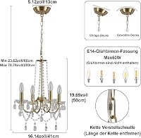 WTUOING Arany Kristály Csillár 4 Izzós E14 Foglalattal - Modern Mennyezeti Lámpa Nappaliba, Hálószobába, Étkezőbe, Előszobába 6