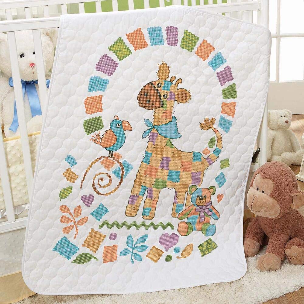 Buy Herrschners Jungle Patchwork Baby Quilt Stamped CrossStitch Online