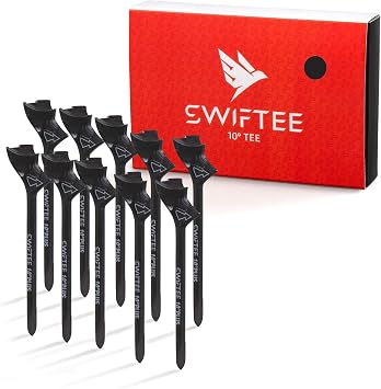 SWIFTEE Premium 10 Degree Golf Tees for Driver or Iron - Help Reduce Spin & Slice, Improve Distance & Precision (Pack of 10 Tees)