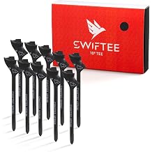 SWIFTEE Premium 10 Degree Golf Tees for Driver or Iron - Help Reduce Spin & Slice, Improve Distance & Precision Pack of 10 Tees