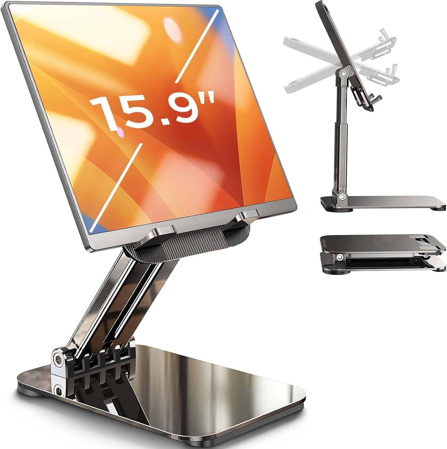 LISEN for iPad Stand Holder Adjustable Tablet Stand for Desk, Portable Monitor Stand Tablet