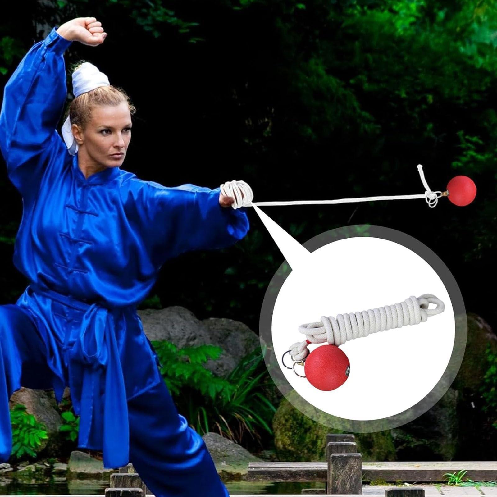 Widerstandsfähiger Meteors Hammer, Ball, Seil, Darted Meteors, Hammer, Gummi, Wurf, Gewicht für Wushu Kunst, Training und Fitness, Seil aus Baumwolle, Krafttraining