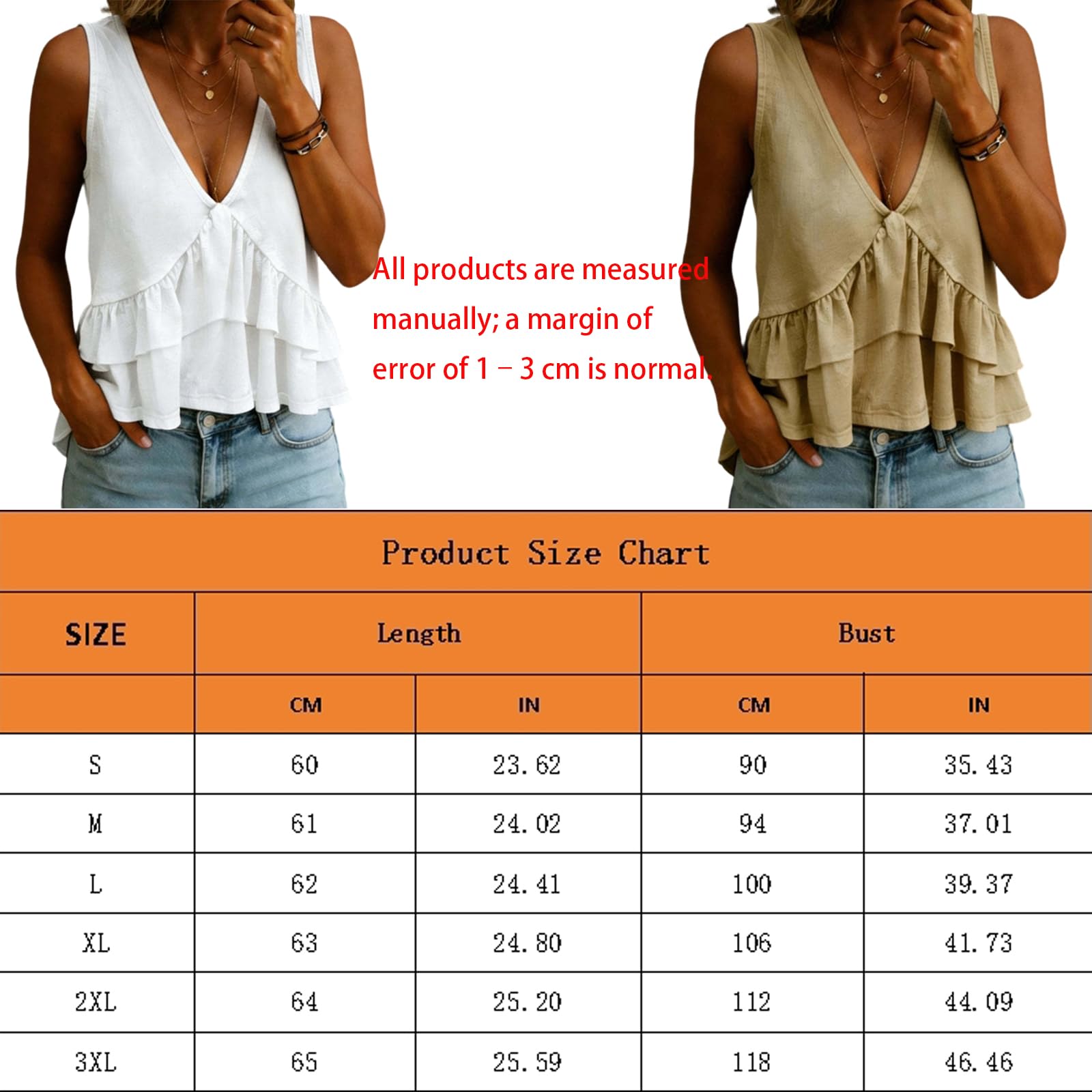 Top senza maniche a V con volant e livelli per donna | donne carina camicetta a strati con volant senza maniche canotta corta ampia stile boho camicie a balze