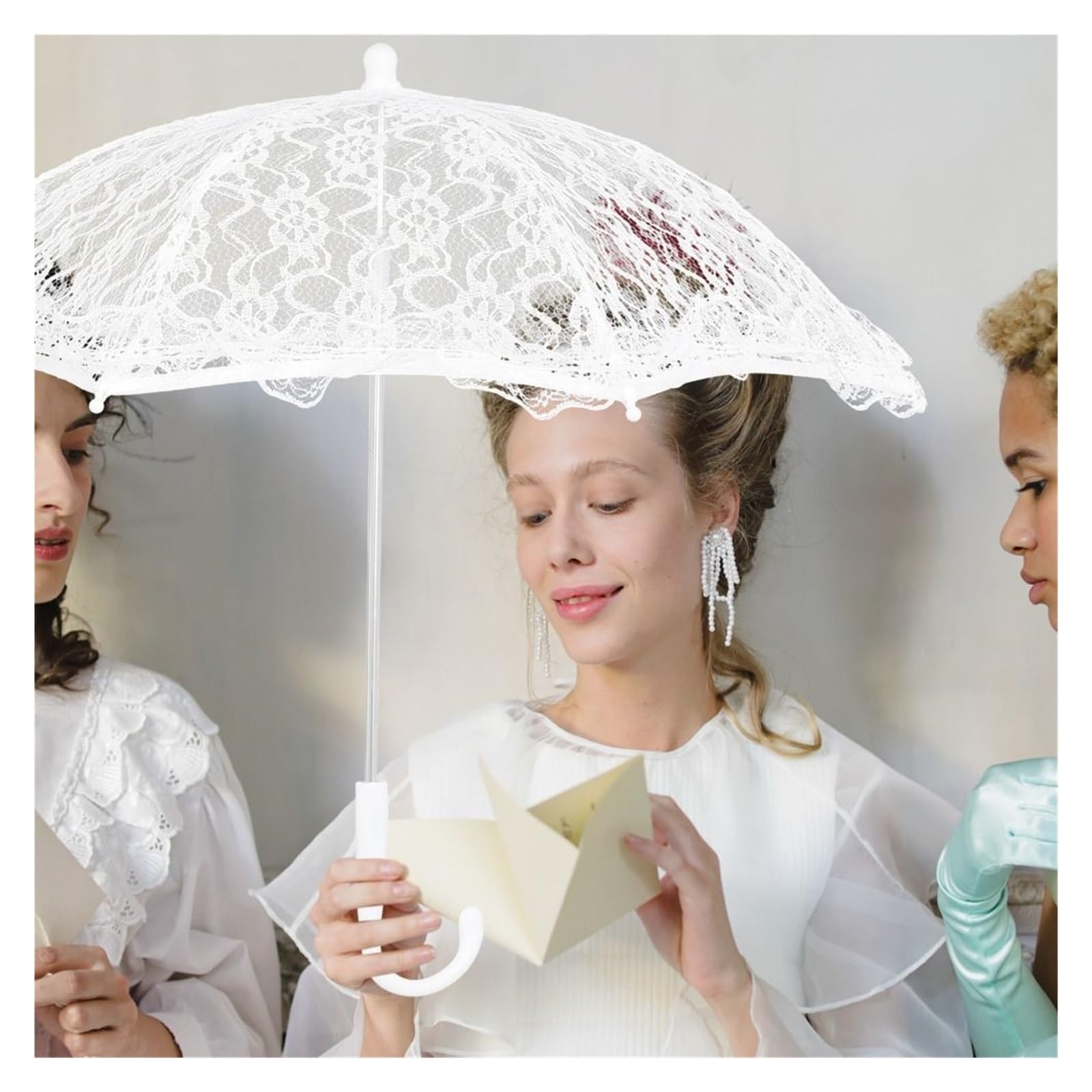 2 pièces Parapluies en dentelle élégants for femmes Pour La Décoration