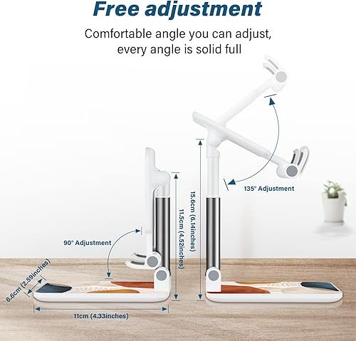 Miniatura 6 de Soporte de teléfono plegable para escritorio, soporte de teléfono celular de ángulo ajustable para iPhone, Samsung y otros teléfonos inteligentes