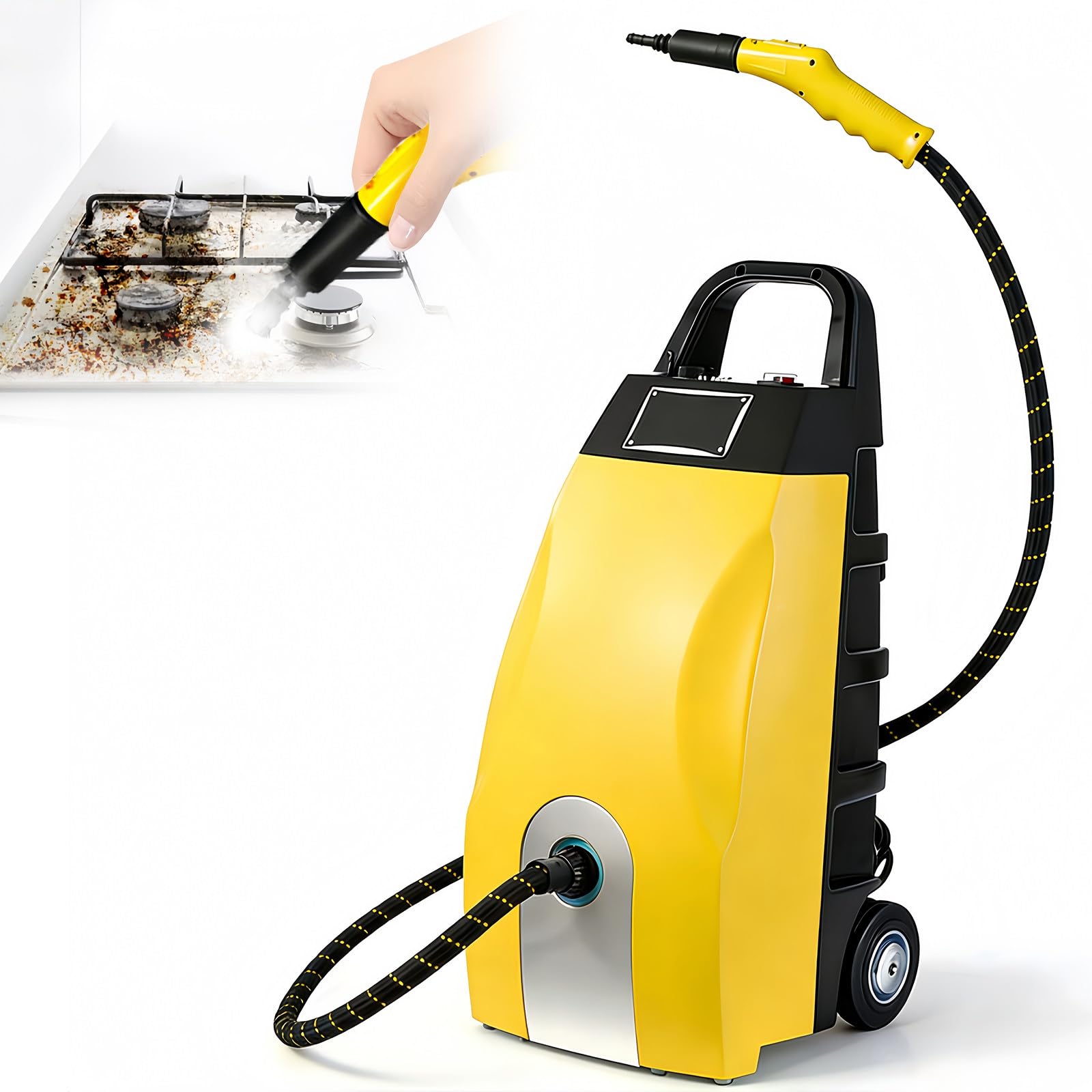 BANGBANGJI Nettoyeur Vapeur Haute Pression, 4-5 Bar pour Carrelage Yellow