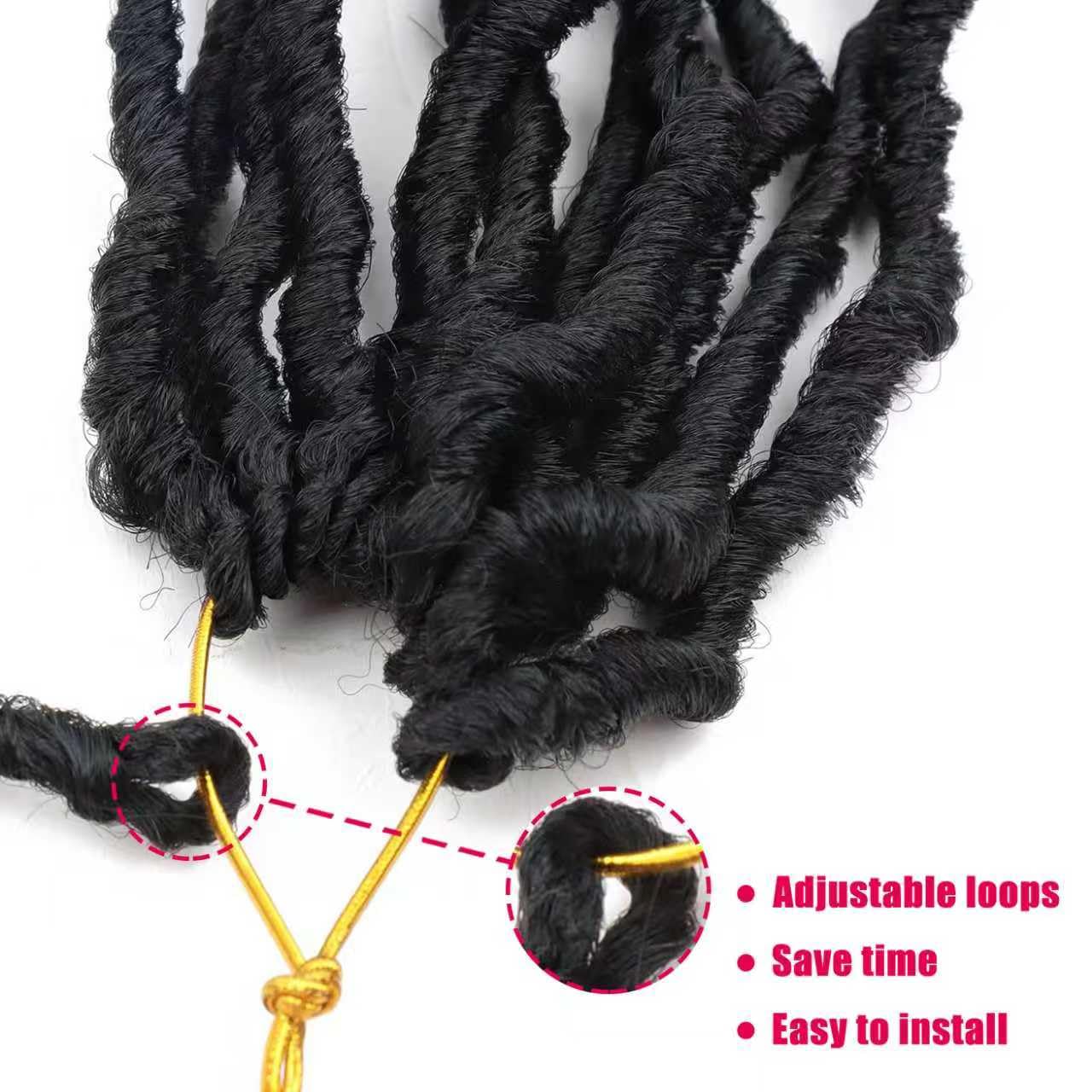 8 Packs Faux Locks Crochet Braids Meches Soft Locs Meches Pour Tresses Africaine Faux Locs Crochet Hair Meches Bouclees Pour Tresses (#1B, 60.9 CM(Lot de 8))