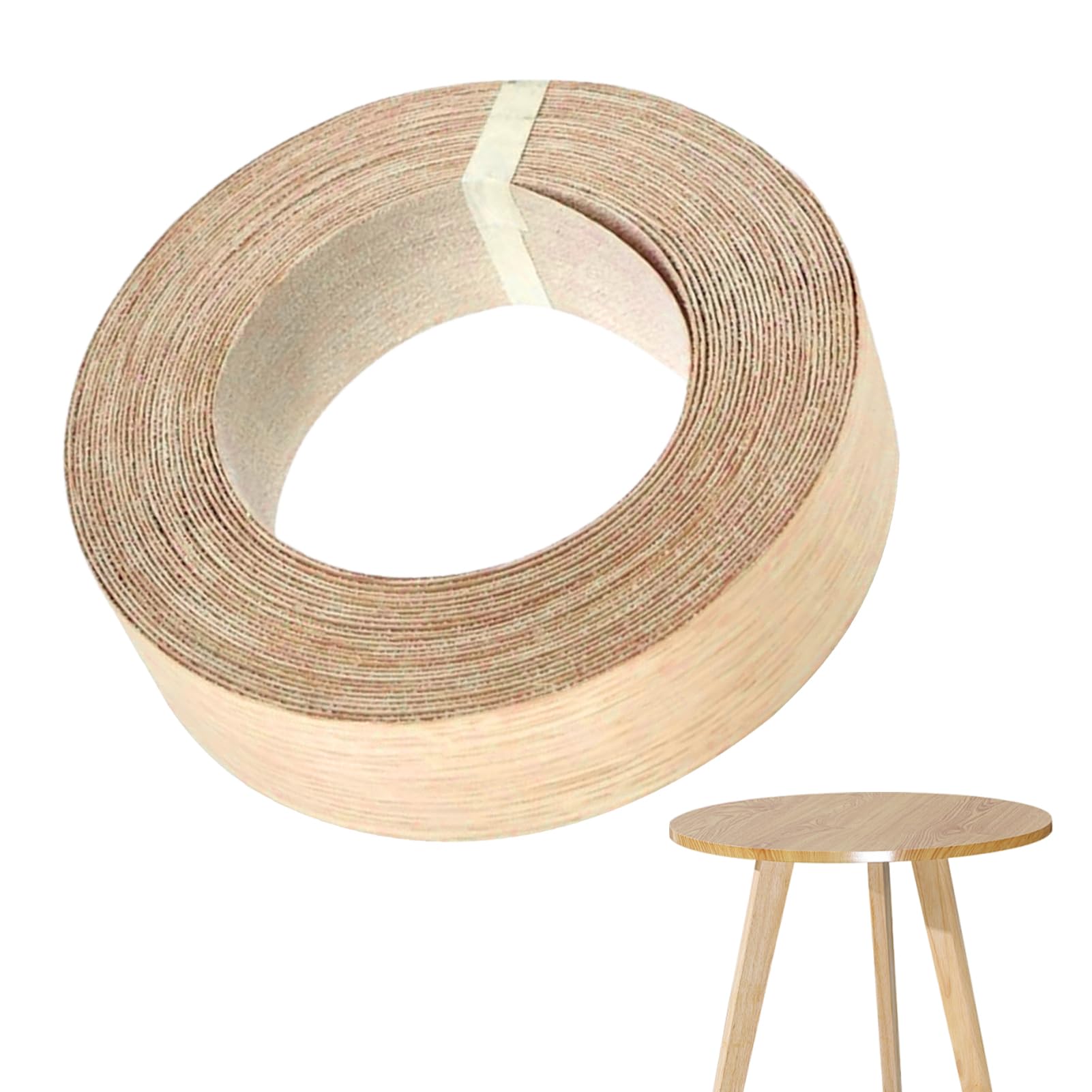 40mm x 10m Oak Veneer Edging Strip, Iron On Edging Strip Adhesive, Real Wood Trim for Worktop, Cabinet, Door & Furniture Repair