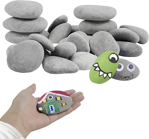 30 Painting Rocks, Craft Stones for Rock Painting， 1.2-3.5 inches Smooth Painting Kindness Rocks Mandala Painting Favors