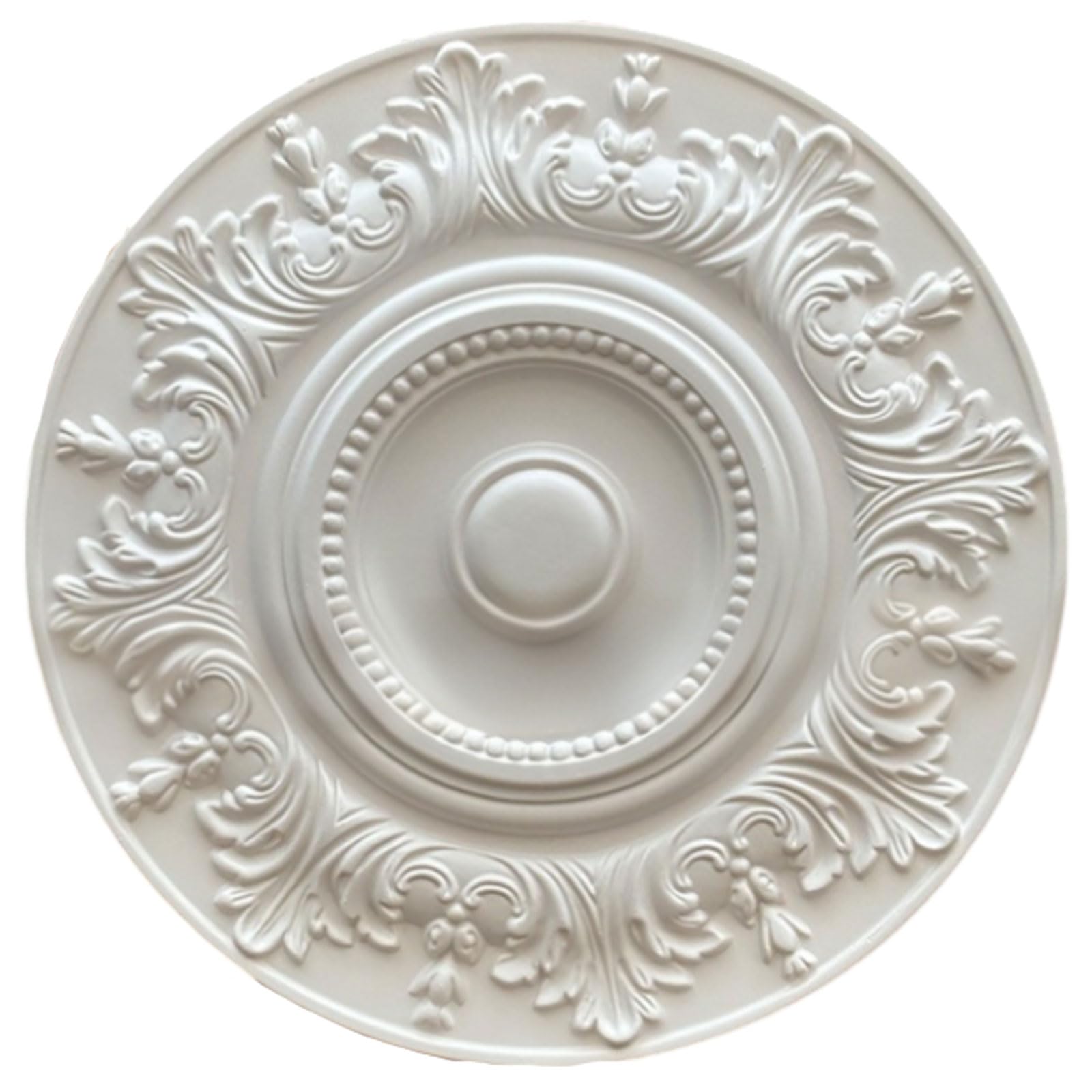 Foelanne White U Round Pu Ceiling Medallion White 29-62Cm(,47Cm)