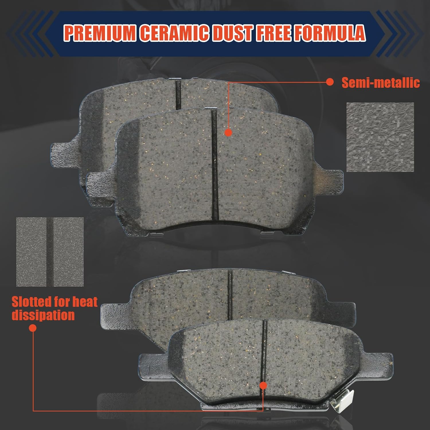 D1033,D1160 Ceramic Brakes Pads Set Fits For 2004-2012 Chevy Malibu,2008 Chevy Cobalt, 2007-2009 Pontiac G5,2006-2010 Pontiac G6,2007-2009 Saturn Aura