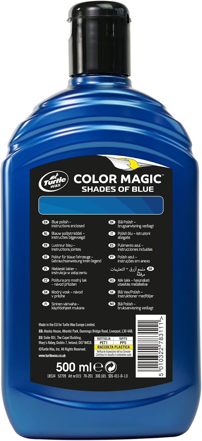 Turtle Wax 52709 Color Magic Car Paintwork Polish Restores Colour & Shine Blue 500ml image 2
