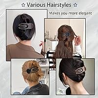 Vista 7 de 4 pinzas para el cabello planas de Concord francesas para mujer, pinzas curvadas de 3.54 pulgadas, pasadores de pelo de cocodrilo, volumen