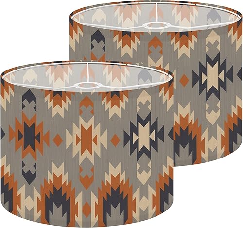 Miniatura 10 de Lamp Shades Set of 2 70s retro vintage wavy gold pink Drum lampshades for Floor Lamps Table Lamps Pendant Light 11"x8.9" Replacement Large Lampshade