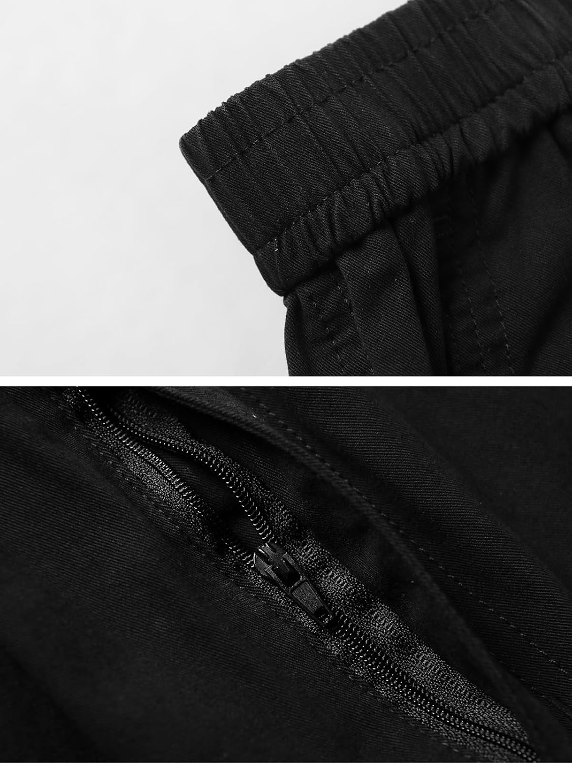 Men's Boys Full Elastic Waist Casual Cargo Pants Relaxed Fit Lightweight Pull On Workwear Pant - Image 5