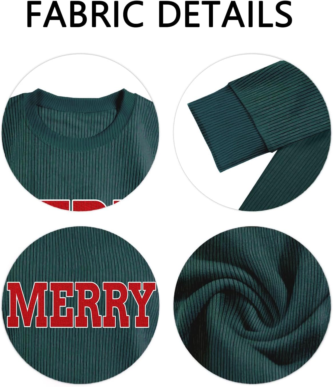 Christmas Sweatshirts for Women Merry Sweater Letter Print Striped Crewneck Sweatshirt Holiday Long Sleeve Pullover - Image 4