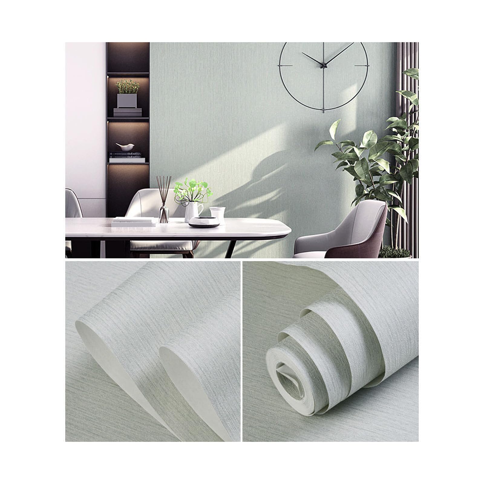 Paneles de Pared Decorativos Paneles de Revestimiento de Pared 53cm x 9,5m Tela No Tejida para Sala de Estar Dormitorio Estudio-Grayish Blue||1pcs