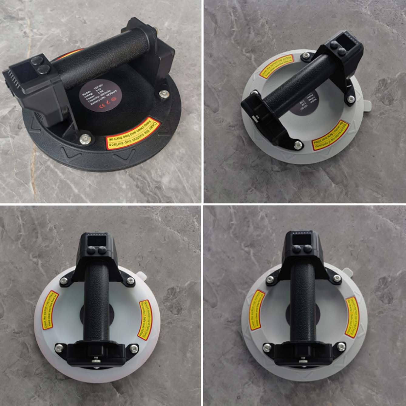 Ventosa Eléctrica (control Remoto), Ventosas Para Vidrio (230 Kg), Batería De 12 Horas De Duración + Antideslizamiento, Diámetro 21 Cm/8 Pulgadas (mayor Succión), Para Manipulación,White
