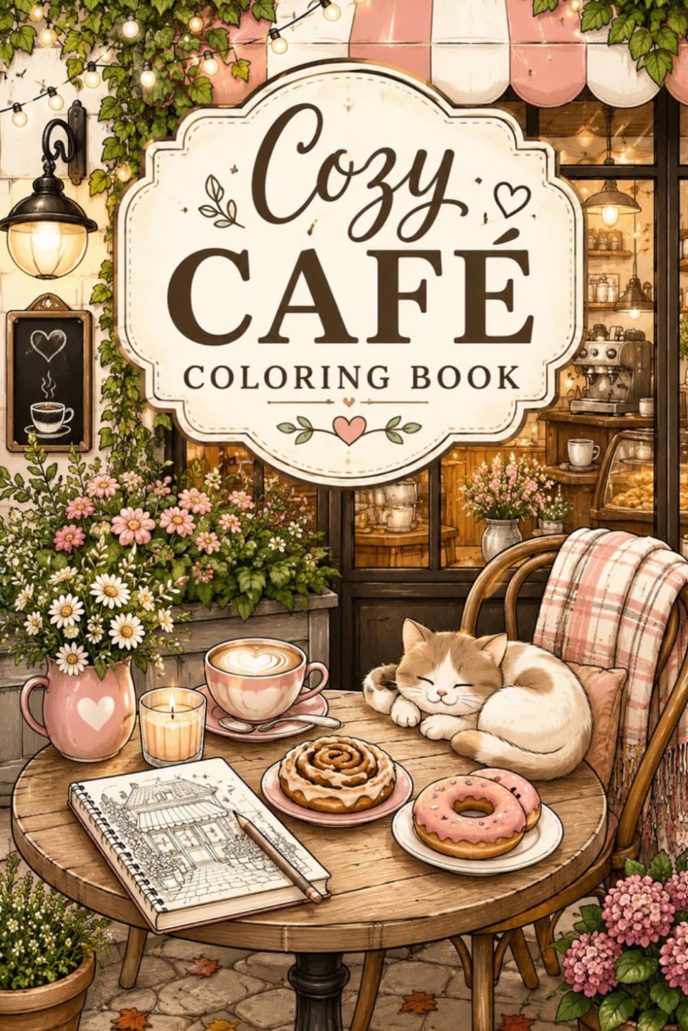 Cozy Café Coloringbook: Cozy Coffee Shop Scenes and Relaxing Coloring Pages for Adults