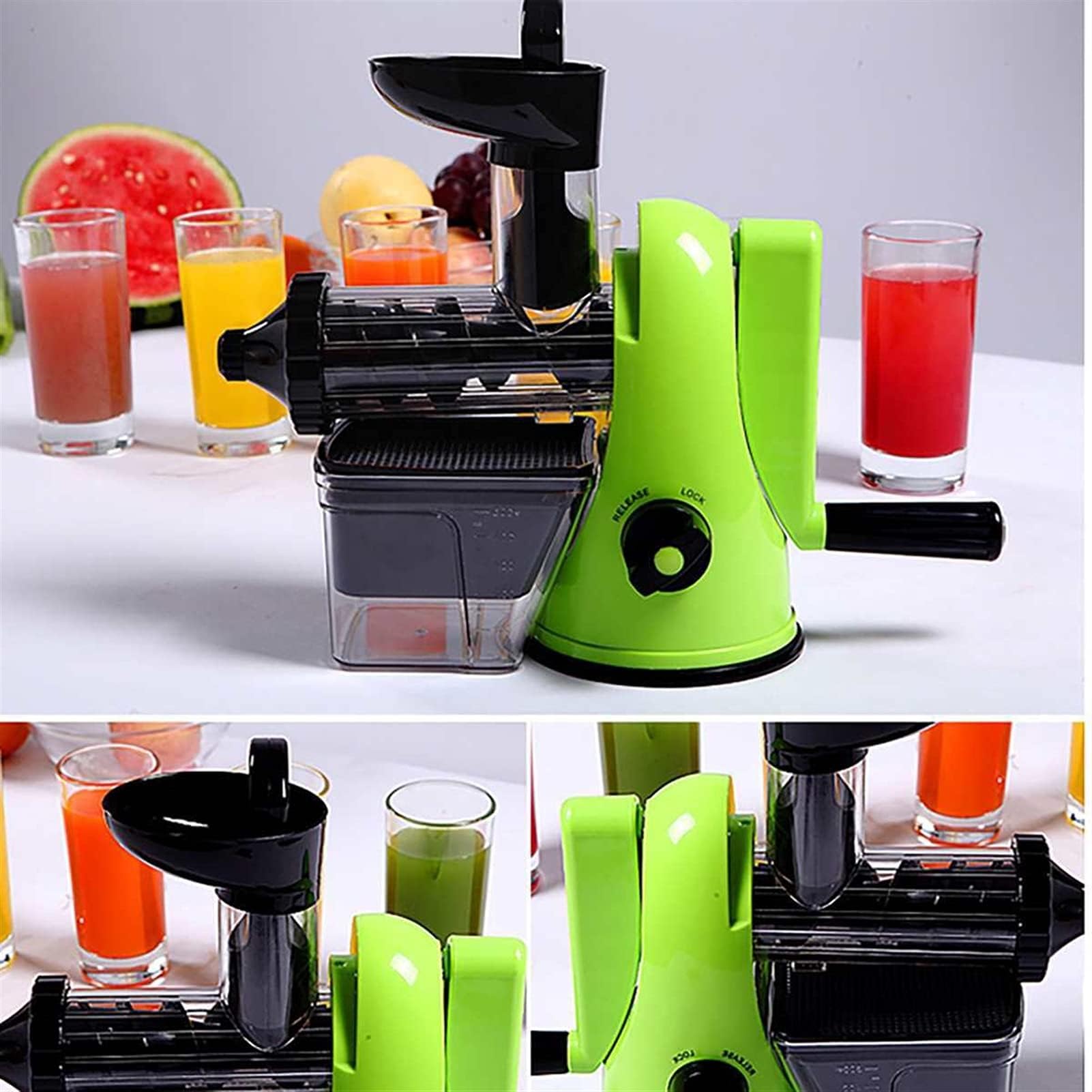Machine à Serrer La Main, Jus De Fruit Manuel Portable 500ml, Fabricant De Jus Frais Pour Maison Et Camping, Faible Bruit Et Facile à Utiliser Pour Extracteur De Légumes Et Fruits Entiers green