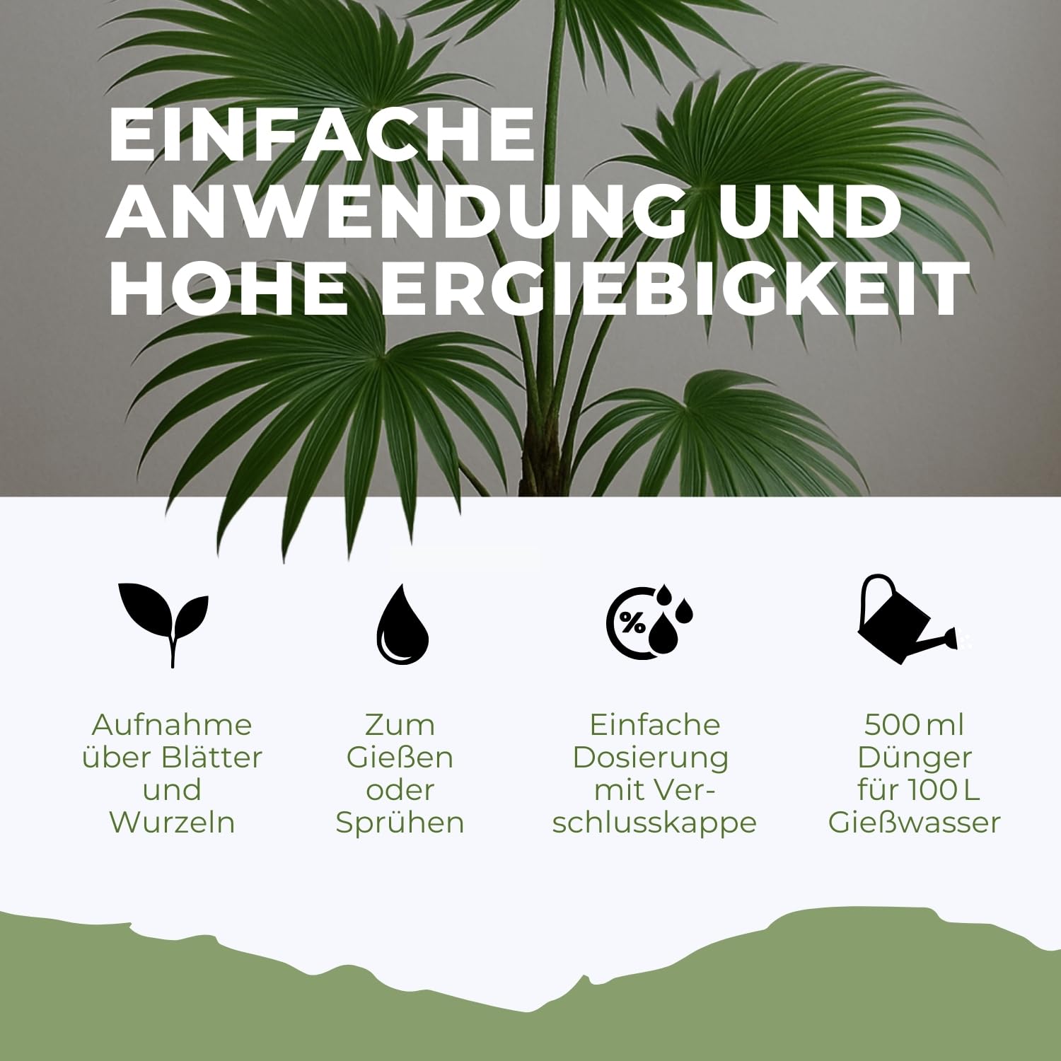 Konfitee Yucca Palmen Dünger Flora Boost 5000ml I Für bis zu 1000L Gießwasser I Zimmerpflanzen Dünger für Palmlilien I Flüssiger Blatt- & Wurzeldünger I 100% natürlicher Pflanzendünger