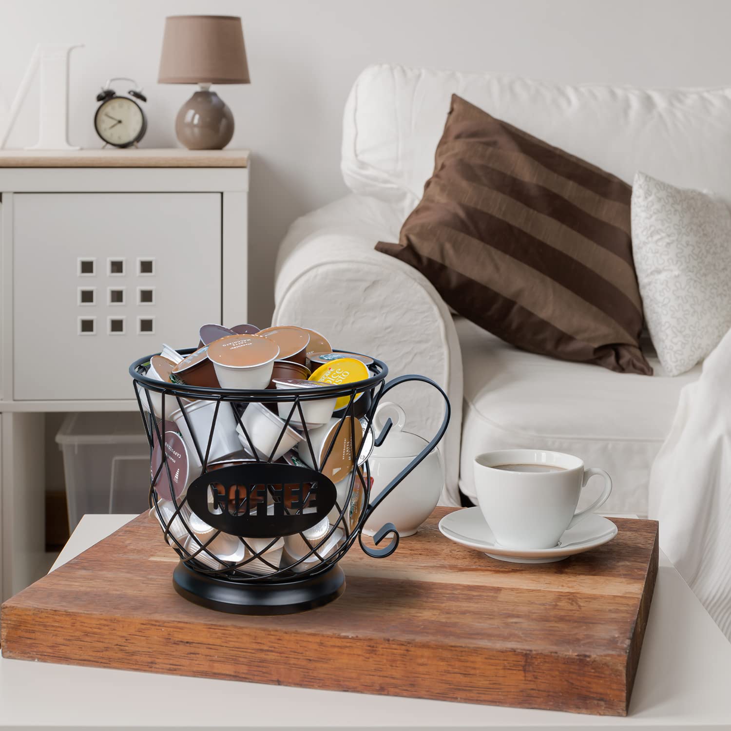 TreeLen Zeilako Porte-dosettes de café, organisateur de tasse K, grande capacité pour tasses 40 K, rangement de dosettes K pour café – Noir